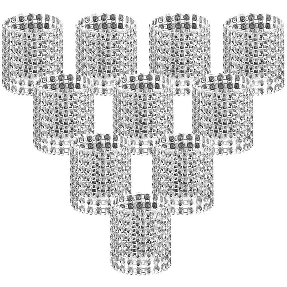 Accmor 100pcs Napkin Rings, Silver Rings Buckles for Table Decorations, Wedding, Dinner, Party, DIY Decoration