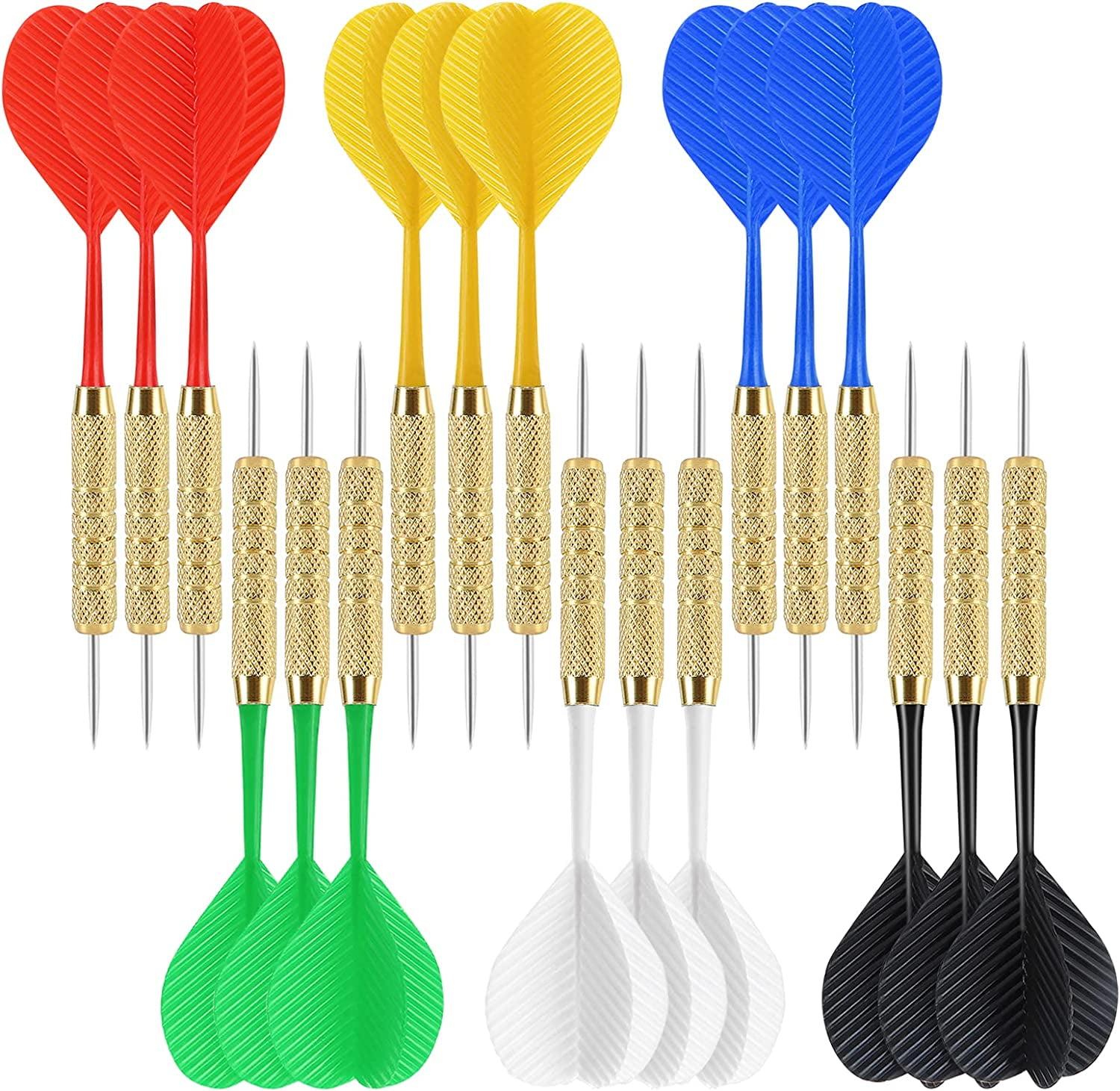 Accmor 18 Pack Steel Tip Darts, 18 Grams Metal Tip Dart Set, Darts ...