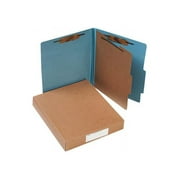 Acco 15024 Pressboard 25-Pt. Classification Folders, Letter, Four-Section, Sky Blue, 10/Box