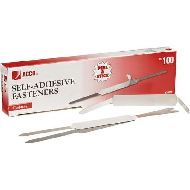 Self-Adhesive Two-Prong Paper Fastener Bases, 2 Self-Adhesive Two-Prong Paper Fastener Bases, 2