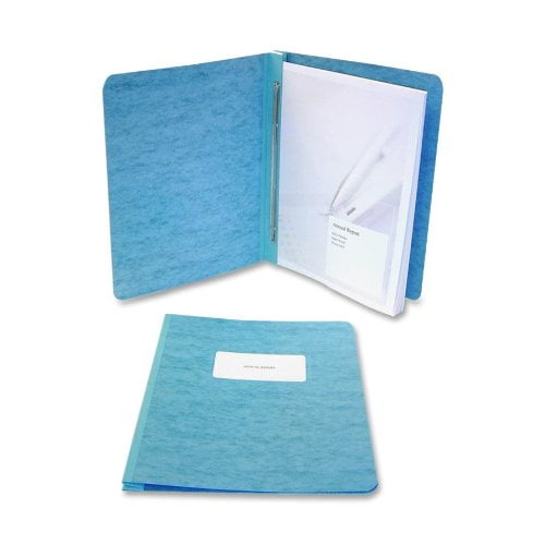 PRESSTEX Report Cover with Tyvek Reinforced Hinge, Side Bound, Two-Piece Prong Fastener, 3" Capacity, 8.5 x 11, Light Blue