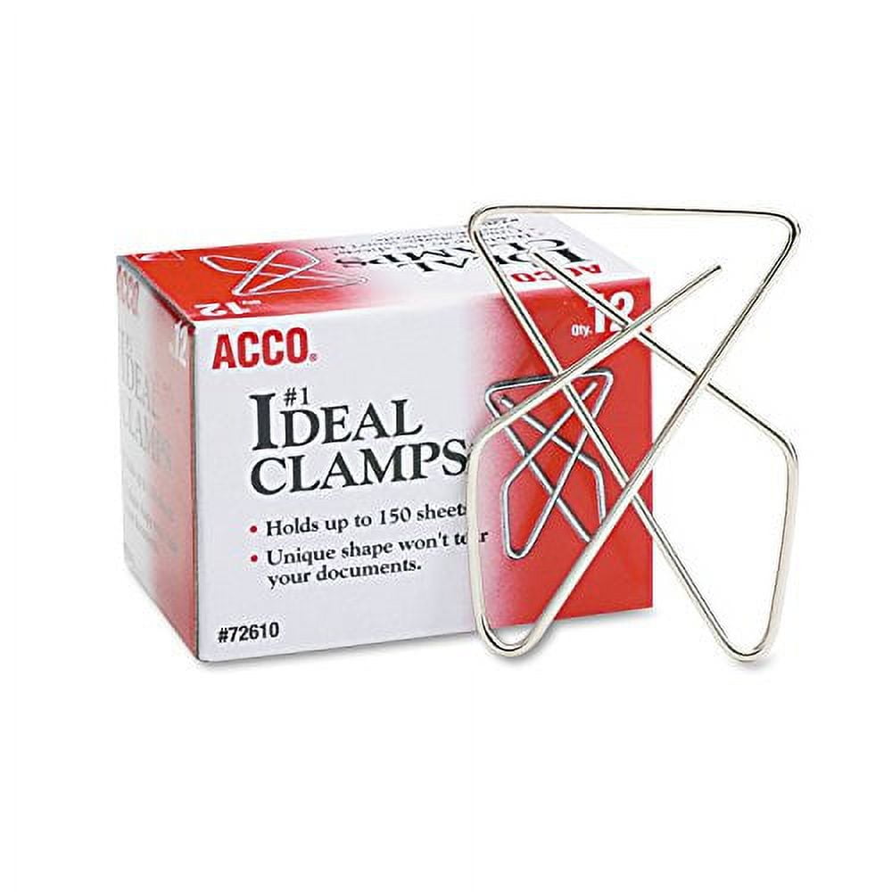 Acco 72610 Ideal Butterfly Clamps, Large, 150 Sheet Cap, Smooth