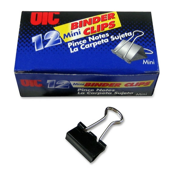 Acco Brands, Inc. Mini Binder Clips, Steel Wire, 1/4'' Capacity, Dozen