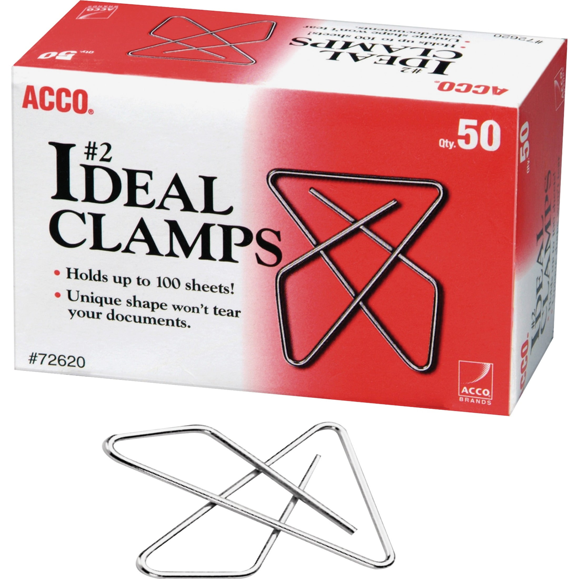 ACCO Small Butterfly Paper Clips No. 2 50 Clips 3BX/PK SR 72643