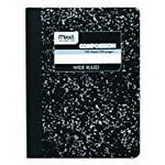 Mead Composition, Wide Ruled Comp Book, Writing Journal Notebook with Lined Paper, Home School Supplies for College Students & K-12, 9-3/4" x 7-1/2", 100 Sheets, Black Marble (09910)