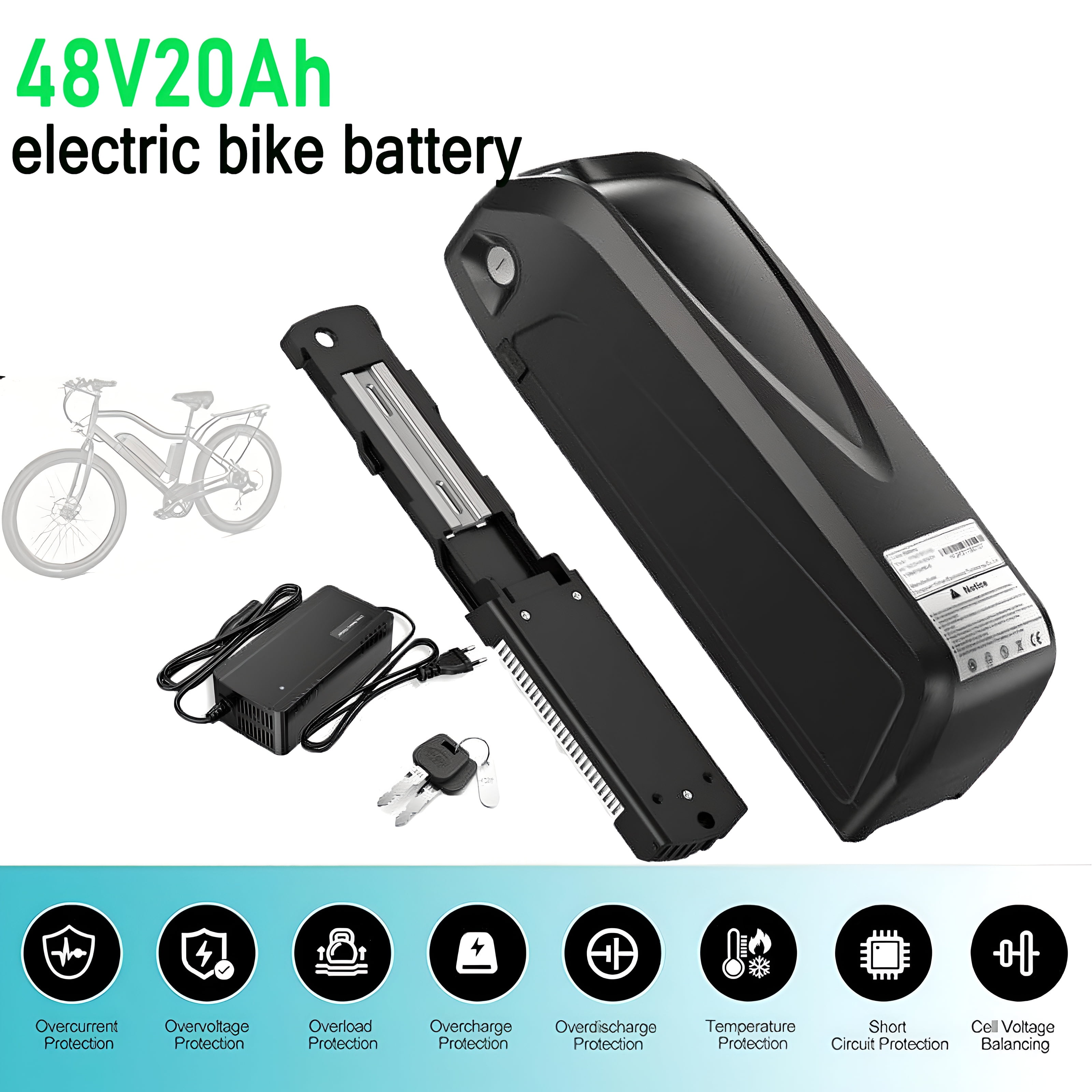 48V 17.5Ah EBIKE Electric Bicycle Battery with Rear Rack Luggage