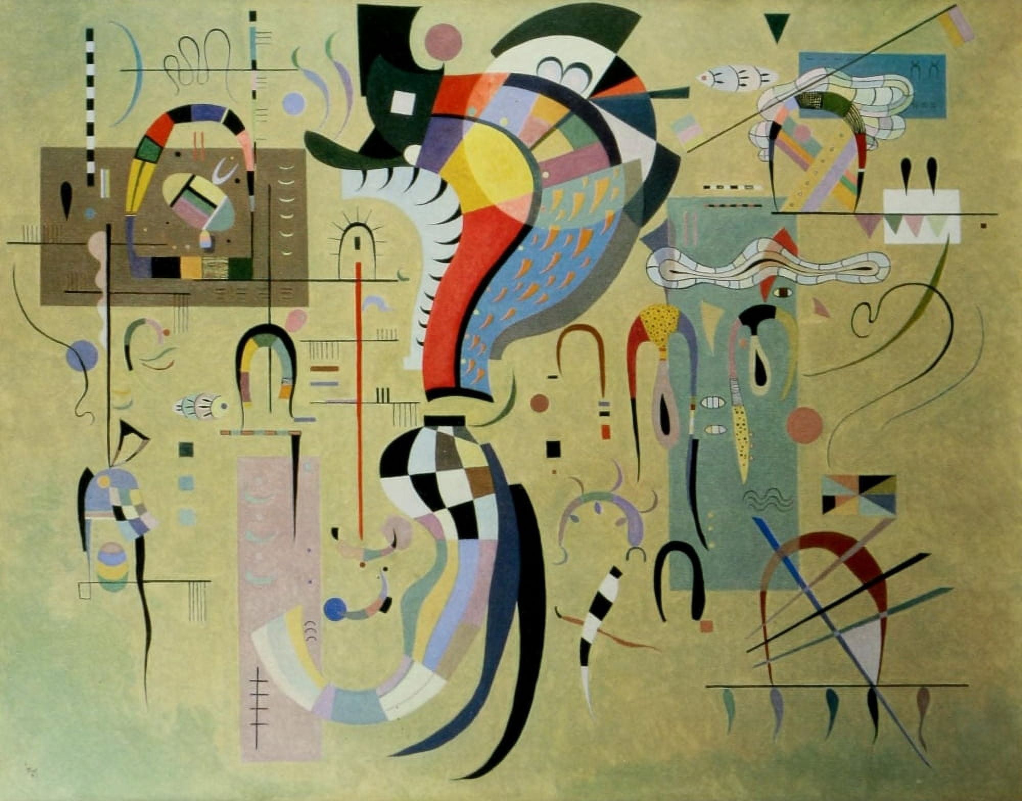 Accompanied Centre 1937 Canvas Art - Wassily Kandinsky (18 x 24)