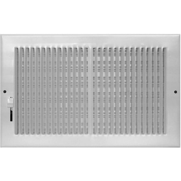 Accord AB3BRWH106 Baseboard Register with 1/3-Inch Fins Louvered Design, 10-Inch x 6-InchDuct Opening Measurements, White