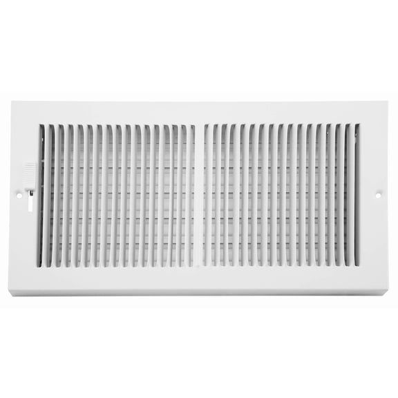 Accord AB3BRWH126 Baseboard Register with 1/3-Inch Fins Louvered Design, 12-Inch x 6-InchDuct Opening Measurements, White