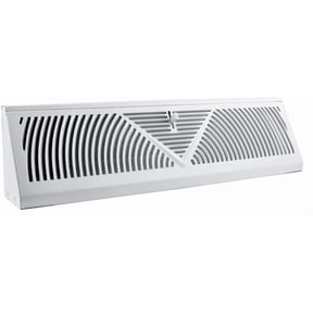 Accord Ventilation Baseboard Register Sunburst Design Traditional Style - Steel, 15-Inch, White