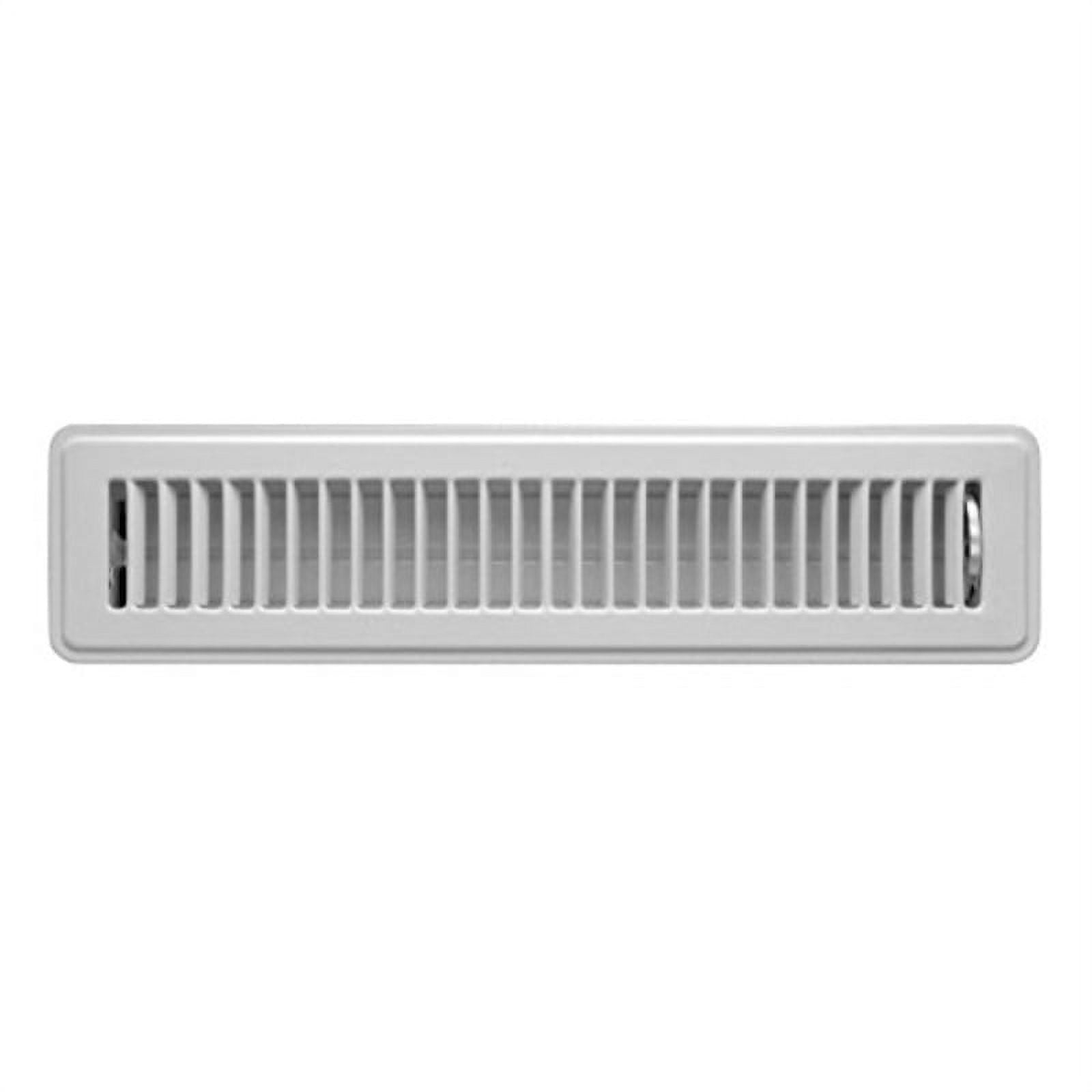 White Steel Louvered Floor Register, 2-Inch x 14-Inch