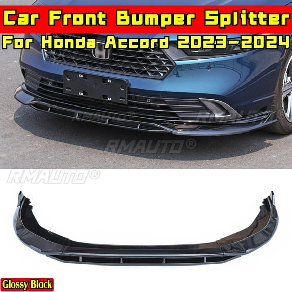 Accord Front Bumper Lip Matte Black Sport Style Bumper Splitter Body Kit For Honda Accord 11th Gen 2023-2024 Car Accessories