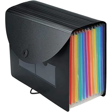 Accordian File Organizer,12 Pockets Expanding File Folder with Expandable Cover,Portable Filing Box,Desktop Accordion Folders,Plastic Colored Paper Document Paperwork Receipt Organizer(A4/Letter Size)