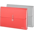thumbnail image 1 of Accordian File Organizer, 7 Pocket Expanding File & Cover Folder with Labels, Plastic Portable Desktop Supplies Letter A4 Paper in Red and Grey (2 Pack) – by Enday, 1 of 6