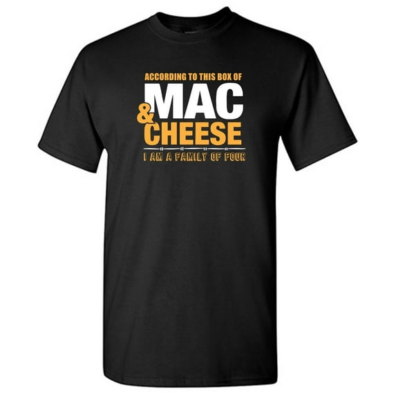 According To This Box Of Mac & Cheese Sarcastic Humor Graphic Novelty Funny Tall T Shirt