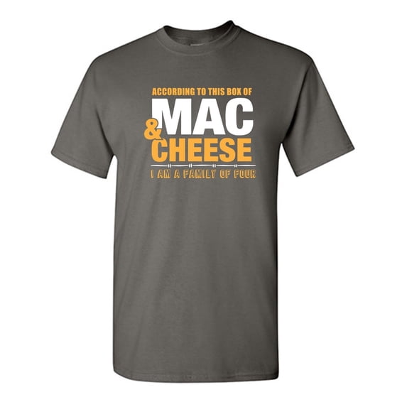According To This Box Of Mac & Cheese Sarcastic Humor Graphic Novelty Funny Youth T Shirt