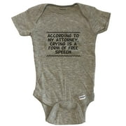 According to My Attorney Crying Is A Form Of Free Speech Funny Baby Bodysuit - Grey