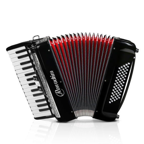 Accordion - 30 Key 60 Bass Professional Keyboard with Backpack & Strap, Ideal for Beginners, Adults, Students & Music Lovers (Black)