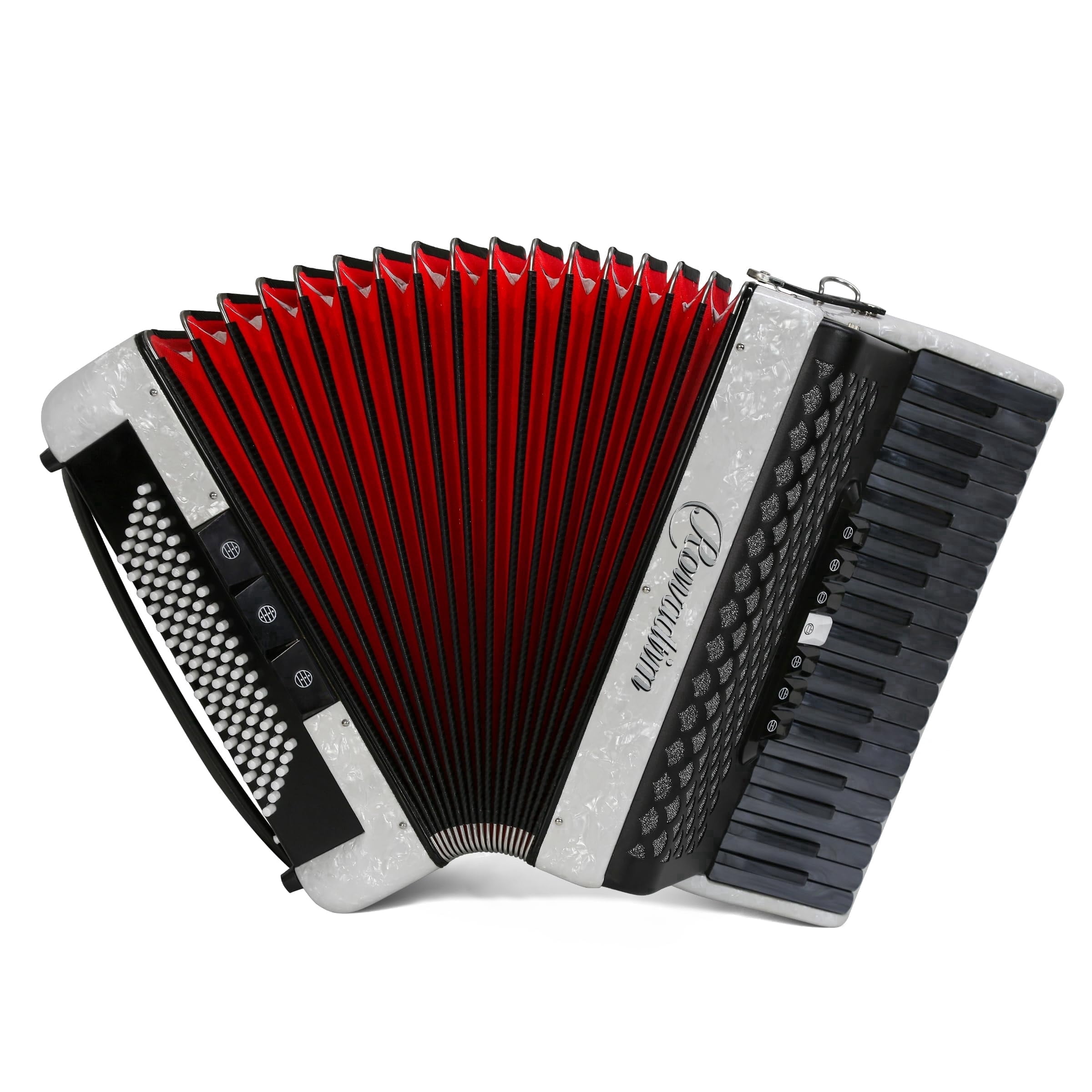 Accordion - 37 Key 96 Bass Professional Model for Beginners to Advanced Players, Includes Adjustable Strap & Backpack – Ideal for Classes, Practice & Live Performance (White)