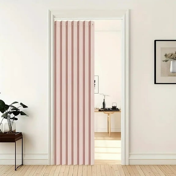 Accordion Doors Interior, Fabric Folding Door Curtain for Closet & Room Divider, Fold  Interior Room Divider with Easy Installation for Bedroom, Living Room, Office