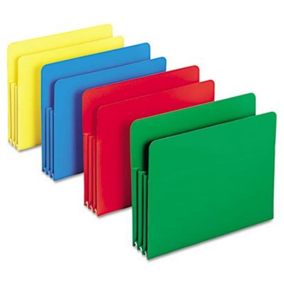 Accordion Expansion File Pockets Straight Tab Poly Letter Assorted 4-Box