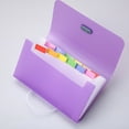 thumbnail image 1 of Accordion File Folder, Plastic Document Organizer for Bills & Receipts, Portable Office Supplies Storage, Transparent Multicolor A6 Mini Folder, 1 of 9