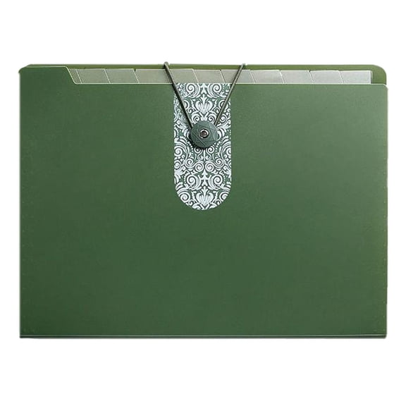 Accordion File Folder Organizer,8 Pockets Expanding File Folder with Labels, Portable Receipt Paper Bill Document Organizer , Multiple Pockets Accordion File Folder,9.64*12.79in(Deep Green)