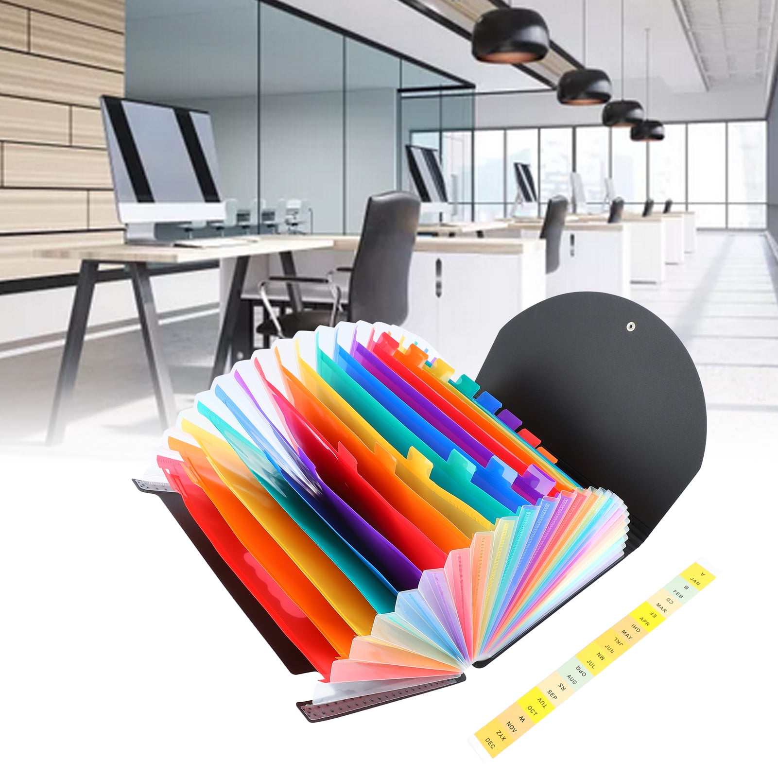 Accordion File Holder, Space Saving 24 Pockets Waterproof Durable