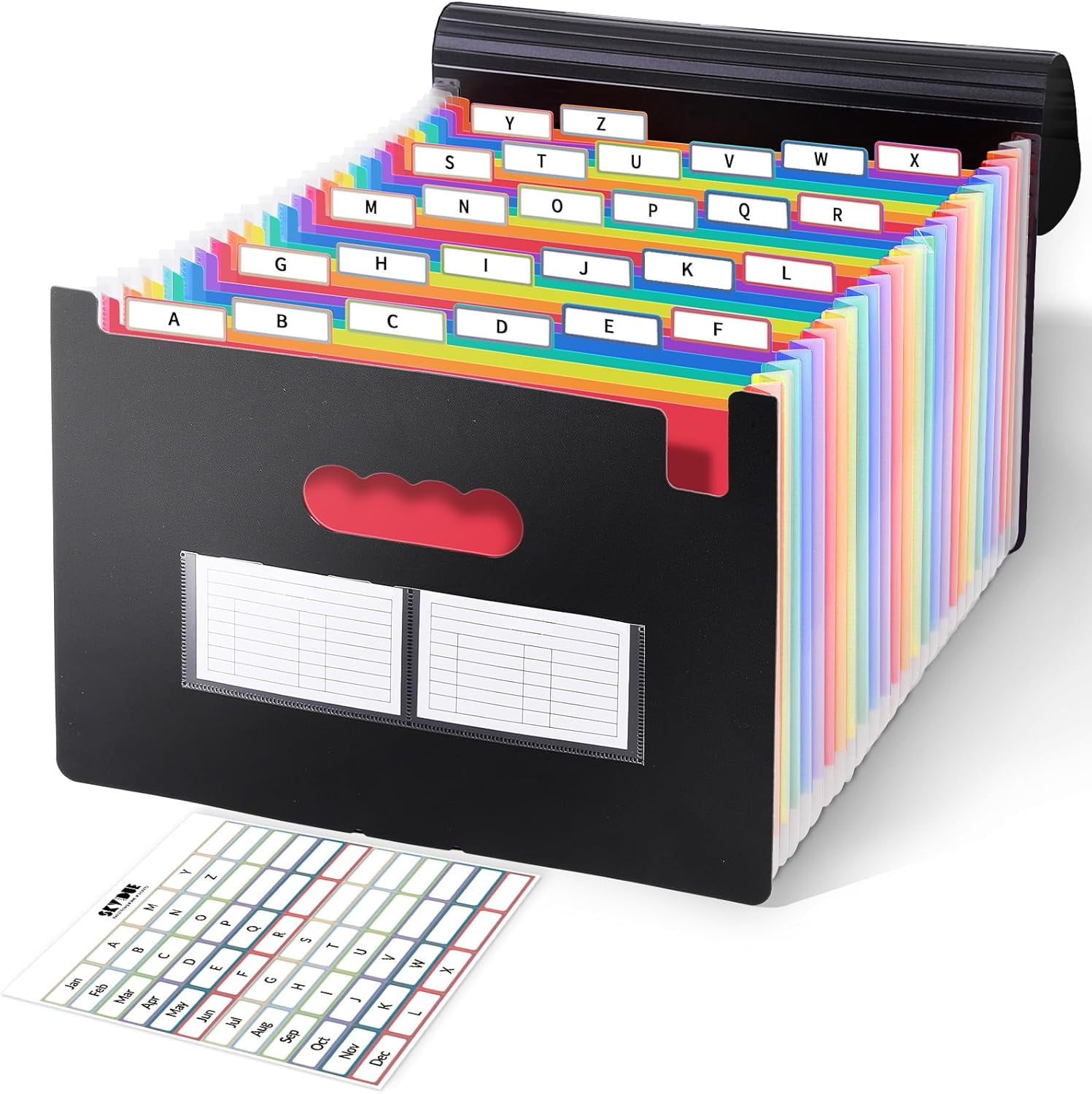 Accordion File Organizer with 26 Pockets & Label Stickers, Expanding ...