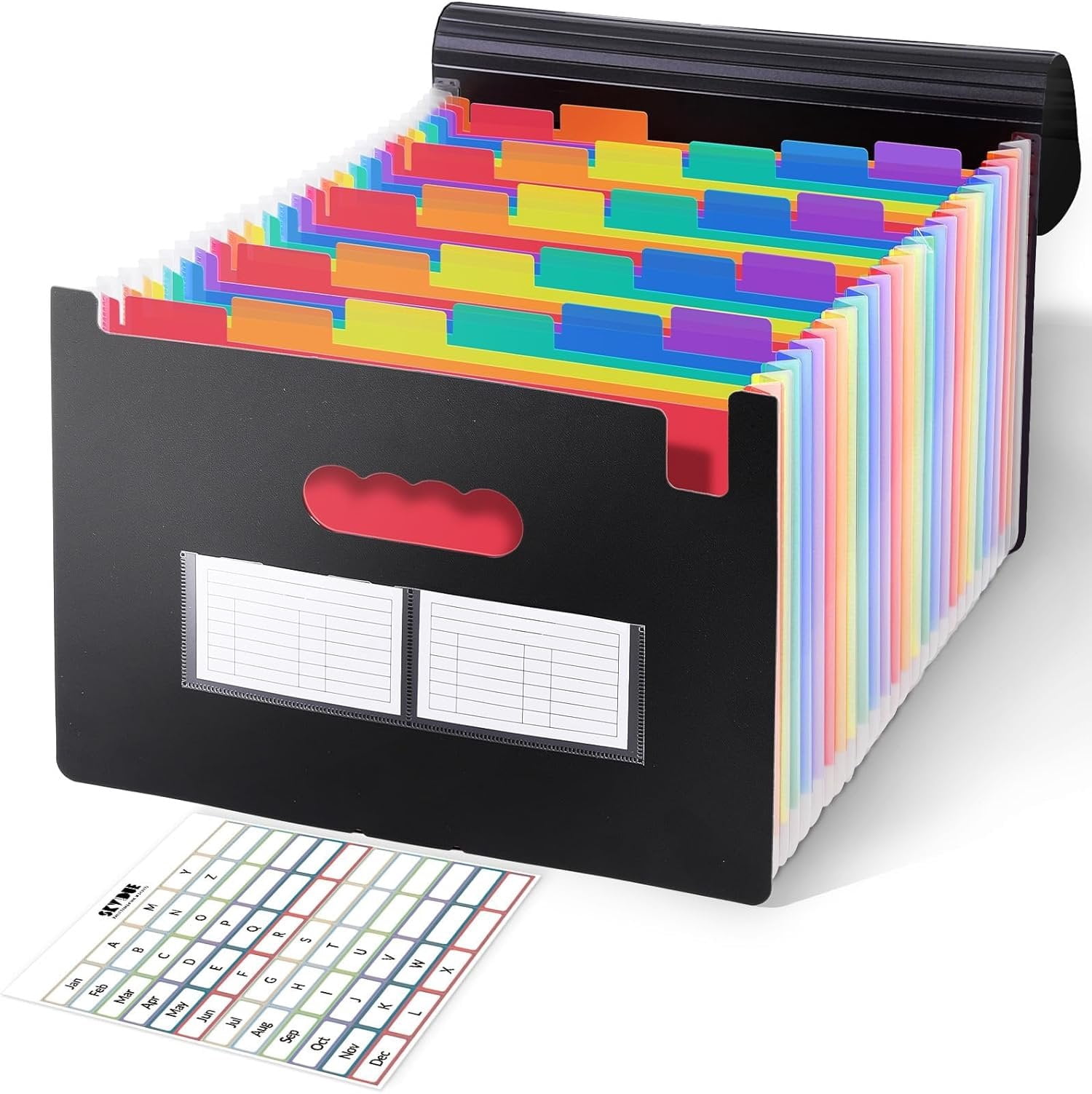 Accordion File Organizer with 26 Pockets & Label Stickers, Expanding ...