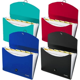 7 Pockets Accordion File Organizer (Pack of 4), Letter Size/A4 Expanding File Folder with Index Tabs, Expandable Plastic Document Organizer for Business Travel School Office Home