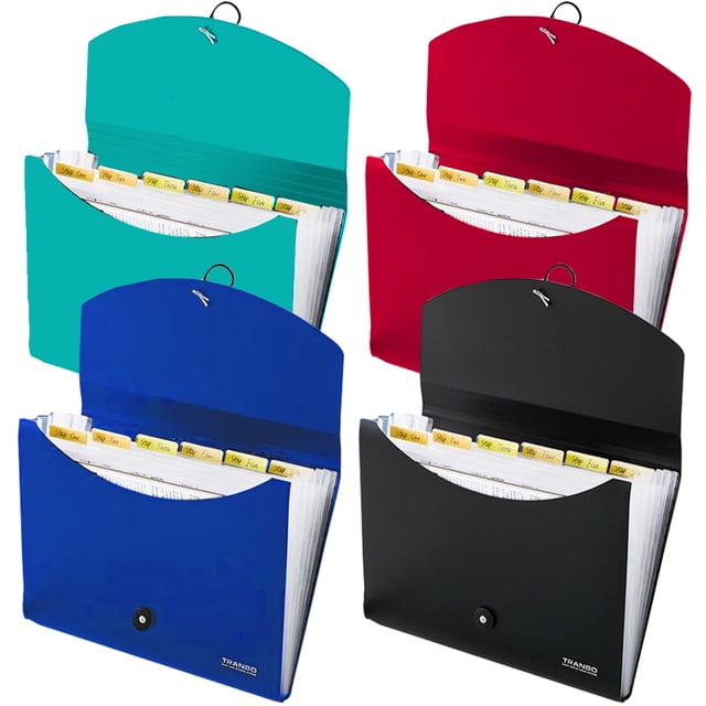 Accordion File Organizer with 7 Pockets (Pack of 4), Letter Size/A4 ...