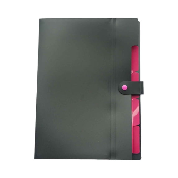 Accordion File Organizer,A4 Letter Size,5 Pocket Expanding File Folder,Cute File Folder, Portable File Organizer for Office Supplies, Waterproof Cover Folders for Documents, 1Pc(Black,12.7x9.3x0.7")