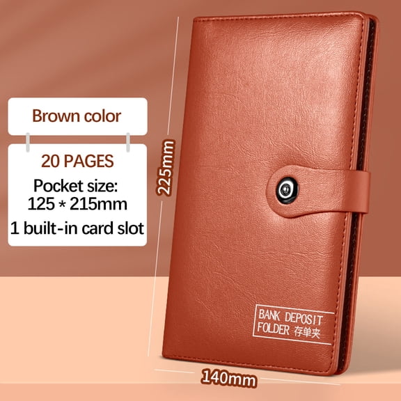 Accordion File Organizer Bank Deposit Organizer Check and Promissory Note Fixed Deposit Slip Folder Bill and Document Wallet PassUpgrade Savings Receipt for Financial Documents Home Office