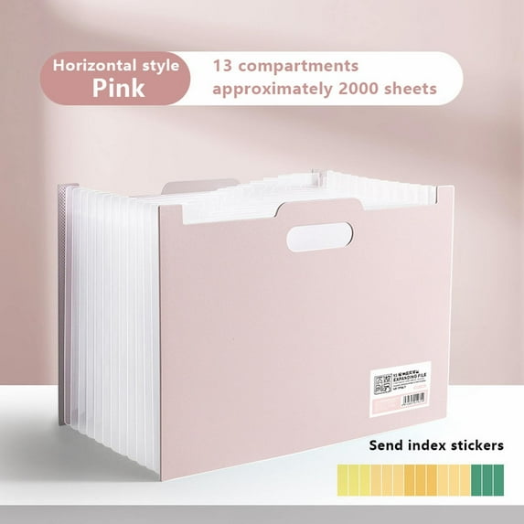 Accordion File Organizer with Handle 13 Pockets Expanding File Folder with Removable Tabs for A4 Letter Size Paper Portable Plastic Filing Organizer Document Bill Receipt Holder for Classroom Home