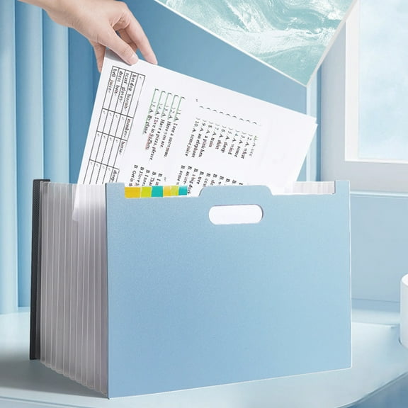 Accordion File Organizer with Handle, Portable Document Expander Folder for office, Heavy Duty Paper Storage Organizer with Expandable Compartments, Desktop Filing Solution for Papers