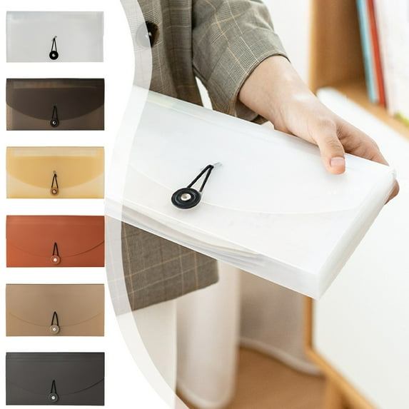 Accordion File Organizer | Labeled Expandable Storage Folder for Documents, Receipts, Bills, Coupons | Durable Polypropylene | 26x14x2.7cm | Multi-Compartment | White, Red, Brown, Khaki, Yellow