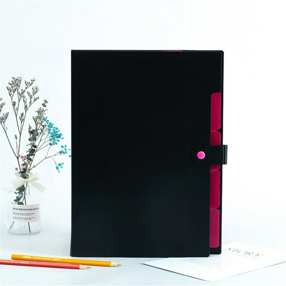 Accordion File Organizer, Letter Size, 5 Pocket Expanding File Folder, Cute File Folder with Snap fastener, Portable File Organizer for School Office Supplies, Folders for Documents, 1 Pcs