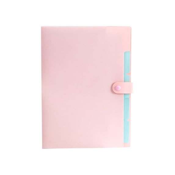 Accordion File Organizer, Letter Size, 5 Pocket Expanding File Folder, Cute File Folder with Labels, Pink