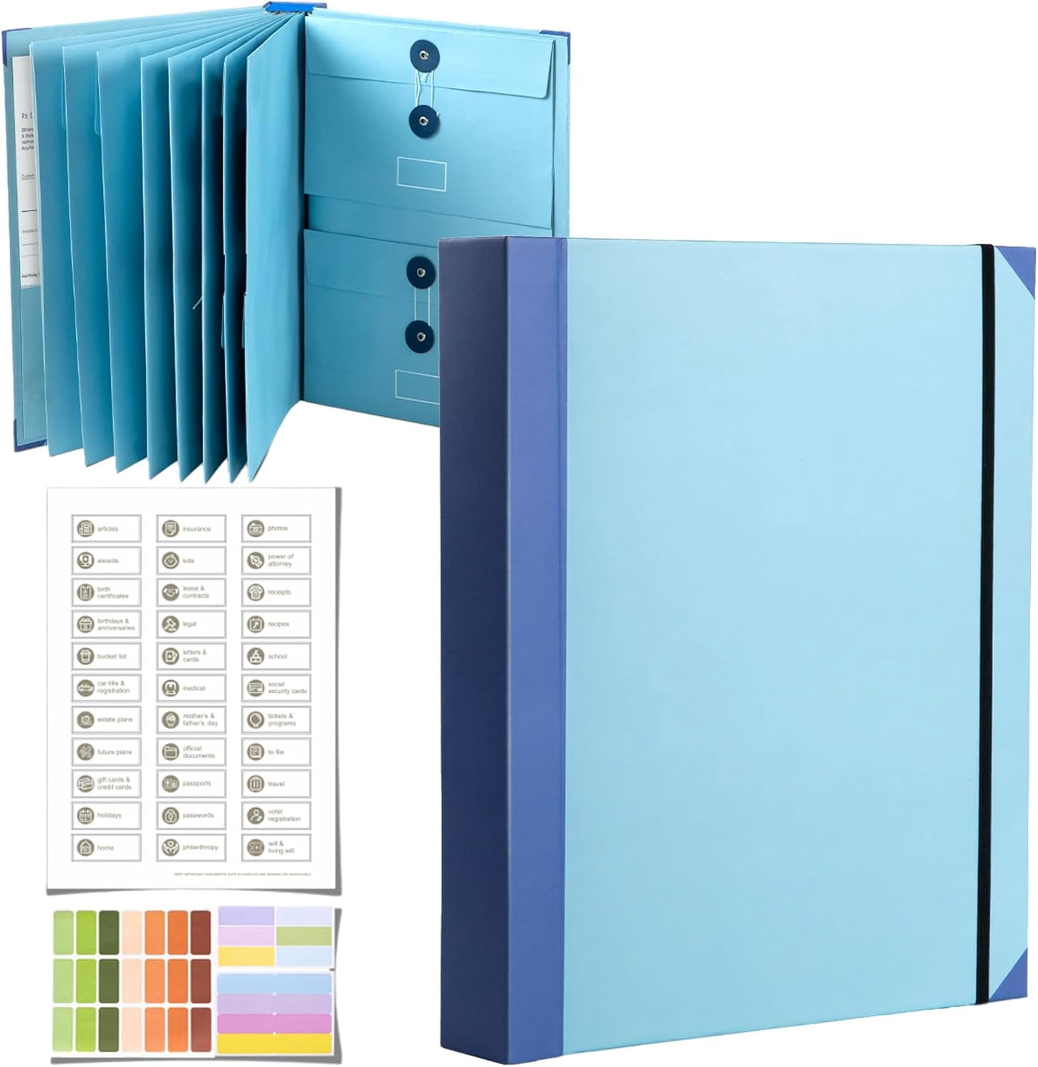 Dob Folder Accordion File Organizer Manila Pocket Document Folder, Portable Multi ...