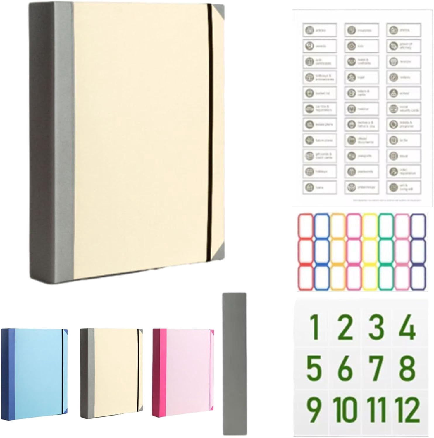 Dob Folder Accordion File Organizer Manila Pocket Document Folder for Passports ...