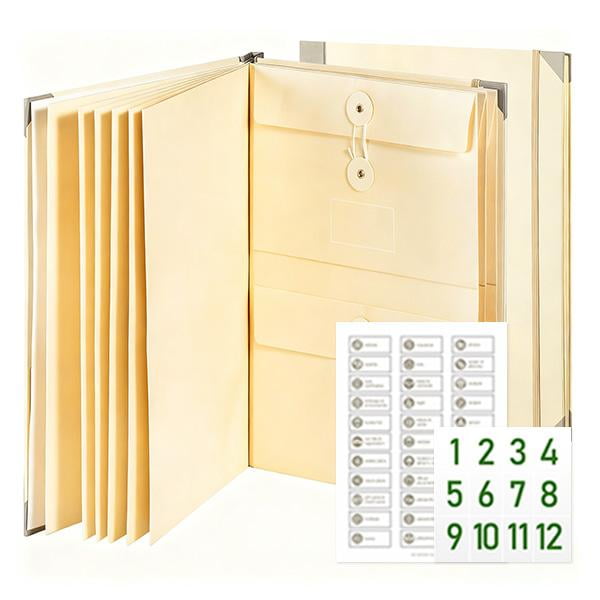 Accordion File Organizer Manila Pocket Document Folder for Passports ...