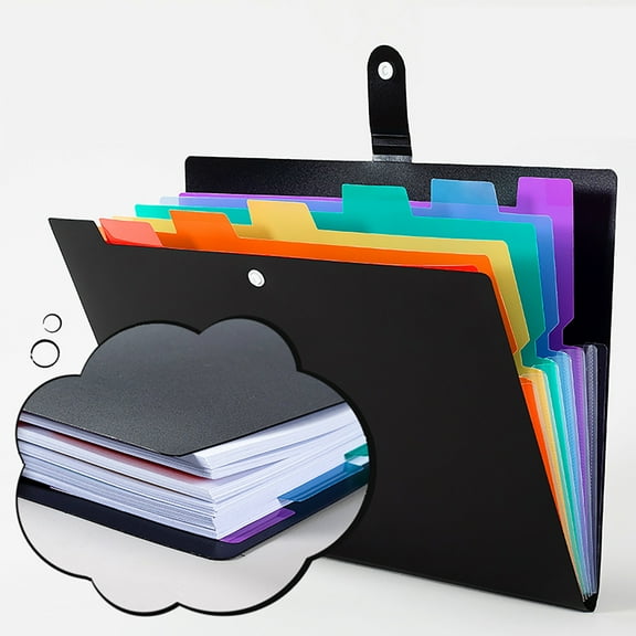 Accordion File Organizer,Multi Layer Expanding File Folder,7 Colored File Folders Insert Document Holder Plastic Paper Folders for Important Document Organizer and File Storage