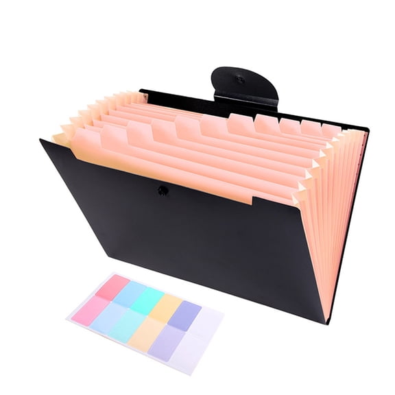 Accordion File Organizer with Tabs,12 Pockets Expanding File Folder With Buckles Closure,Portable Receipt Paper Bill Organizer,Letter/A4 Size Document Folder for Office Supplies(13x9.5")(Orange)