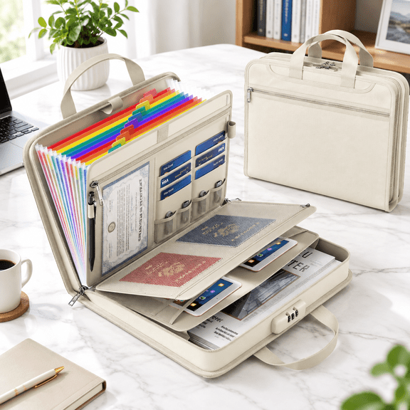 Accordion File Organizer With Lock Document