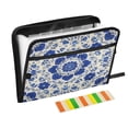 thumbnail image 1 of Accordion File Organizer with Zip Closure 13 Pockets Expanding File Folder Letter A4 Paper Document Organizer for Home Office Blue and White Batik Pattern, 1 of 7