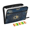 thumbnail image 1 of Accordion File Organizer with Zip Closure 13 Pockets Expanding File Folder Letter A4 Paper Document Organizer for Home Office Mysterious Celestial Pattern, 1 of 7