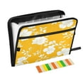 thumbnail image 1 of Accordion File Organizer with Zip Closure 13 Pockets Expanding File Folder Letter A4 Paper Document Organizer for Home Office White Floral Silhouettes, 1 of 7