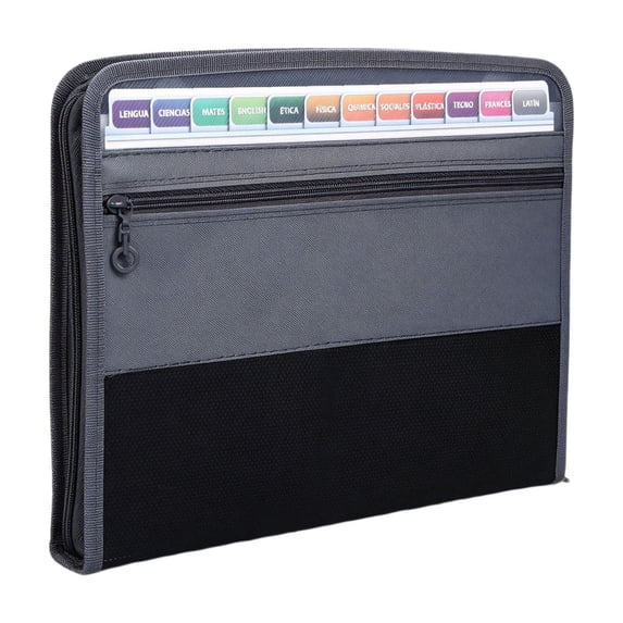 Accordion File Organizer With Zipper, 12 Pocket Expanding File Folder, With Front Pencil Pouch, Portable Monthly Paper Bill Tax Receipt Organizer, Letter Size, Office Supplies