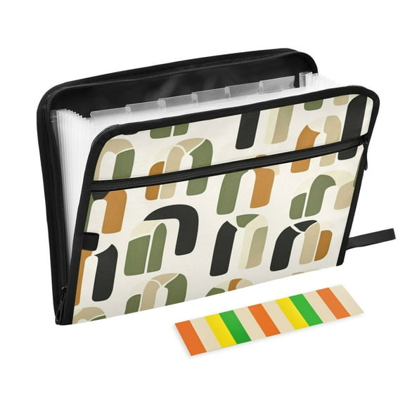 Accordion File Organizer with Zip Closure 13 Pockets Expanding File Folder Letter A4 Paper Document Organizer for Home Office Arch Motif